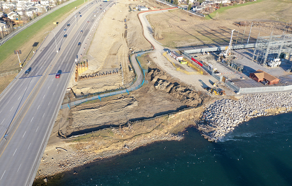 Subgrade Preparation for one of the new bridge piers, April 2024.