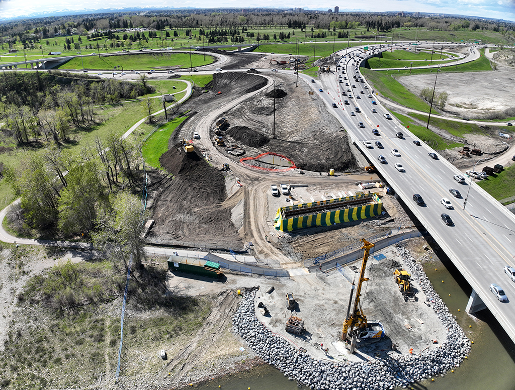 Topsoil removal, abutment work, and foundation preparations, May 2024.