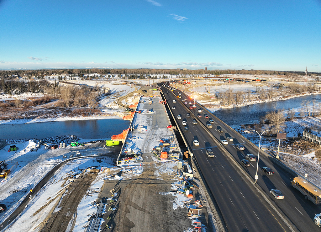 Ivor Strong Bridge looking west, February 27, 2026.