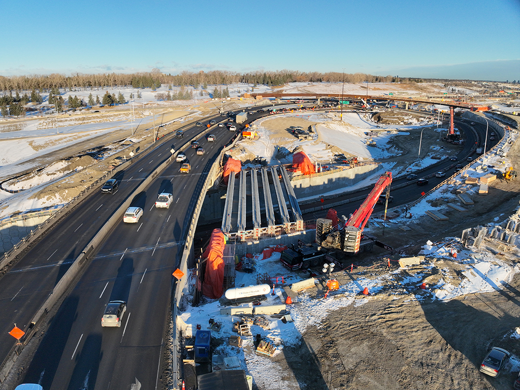 Northbound Twins Bridge looking north, February 27, 2026.